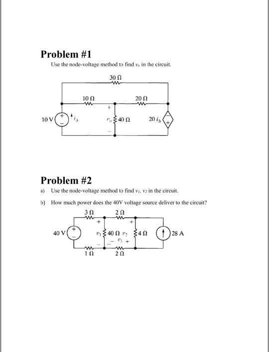 Solved Problem #1 Use The Node-voltage Method To Find Us In | Chegg.com