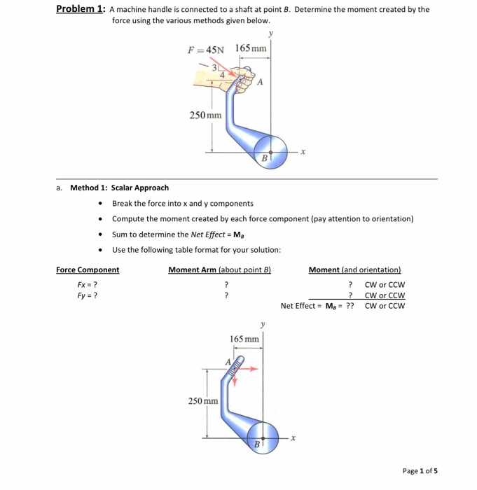 Solved Problem 1 A machine handle is connected to a shaft at | Chegg.com