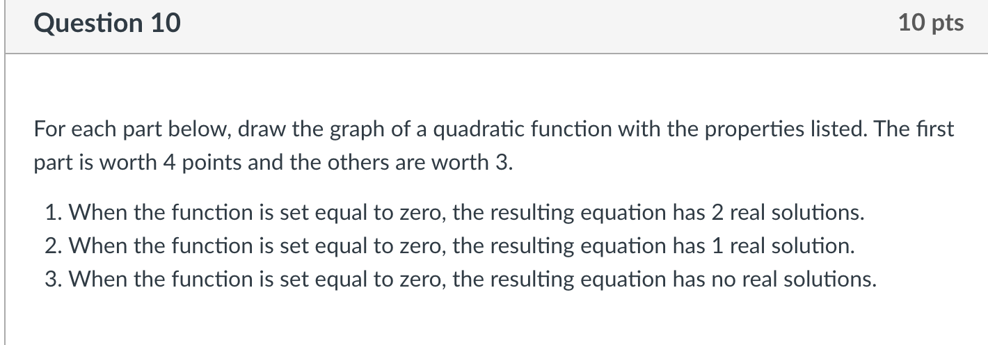 Solved Question 10 10 pts For each part below, draw the | Chegg.com