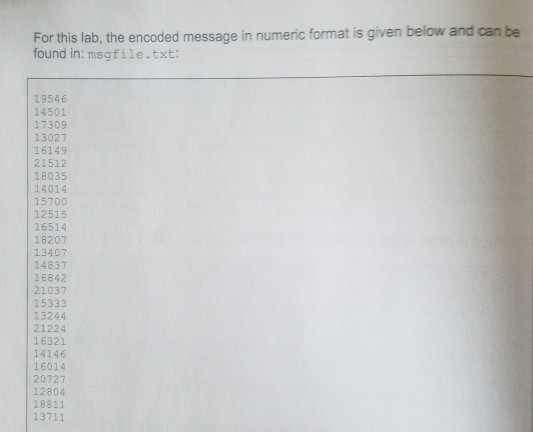 Decode Lab Your assignment is to write a C program, | Chegg.com