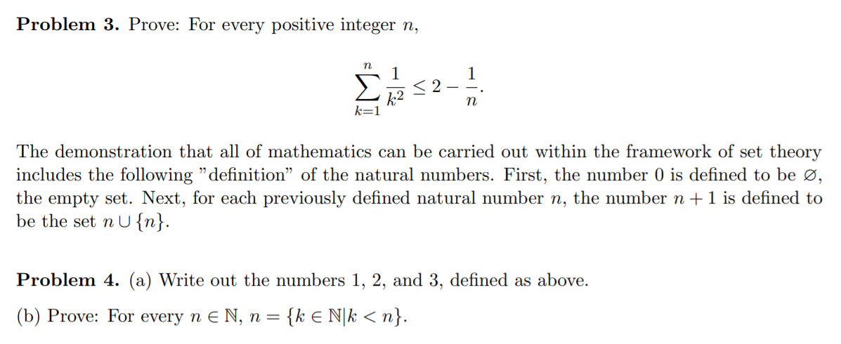 Solved Problem 3. Prove: For every positive integer n, n 1 1 | Chegg.com
