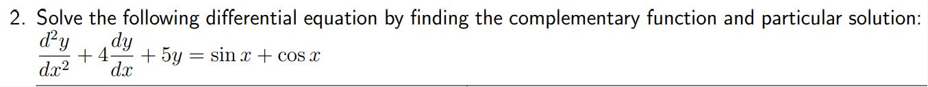 Solve the following differential equation by ﻿finding | Chegg.com