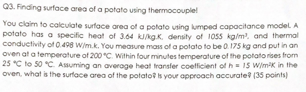 surface area potato experiment