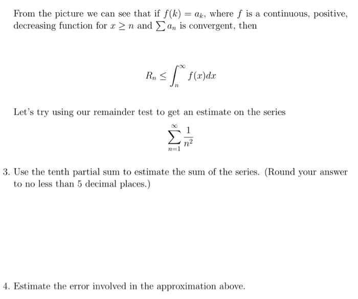 estimating the sum of a series