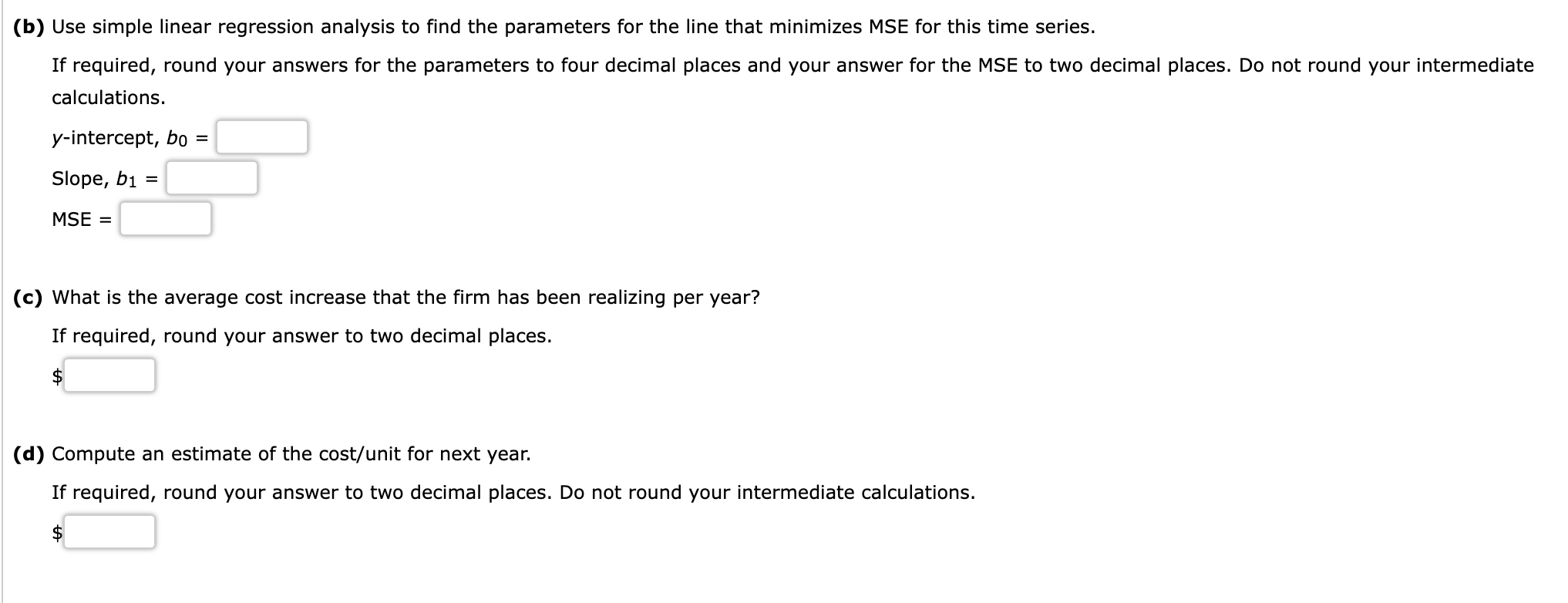 Solved Problem 08-21 (Using Regression Analysis for | Chegg.com