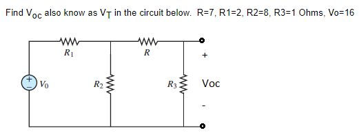 Solved Find VOC also know as VT in the circuit below. | Chegg.com