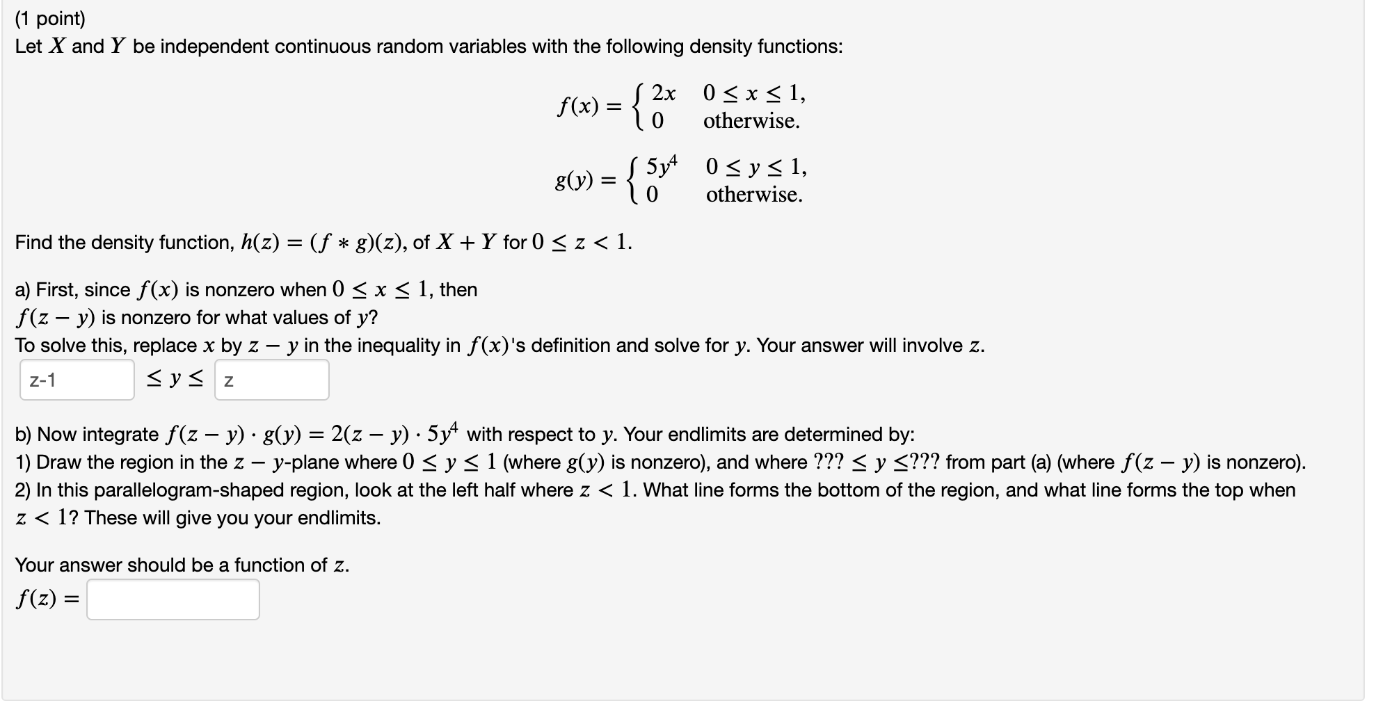 Solved 1 Point Let X And Y Be Independent Continuous 2852