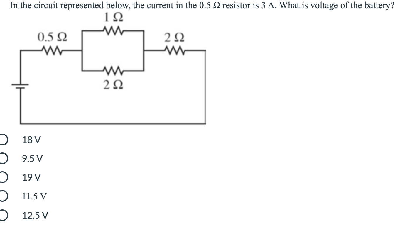 Solved In the circuit represented below, the current in the