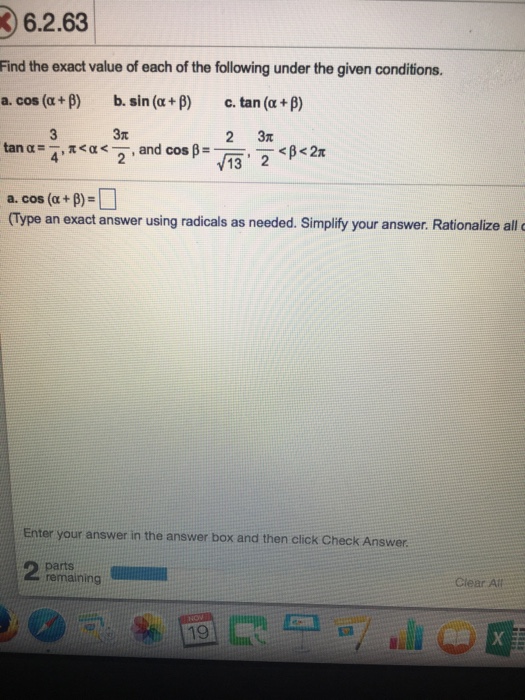 Solved 6.2.63 Find the exact value of each of the following | Chegg.com