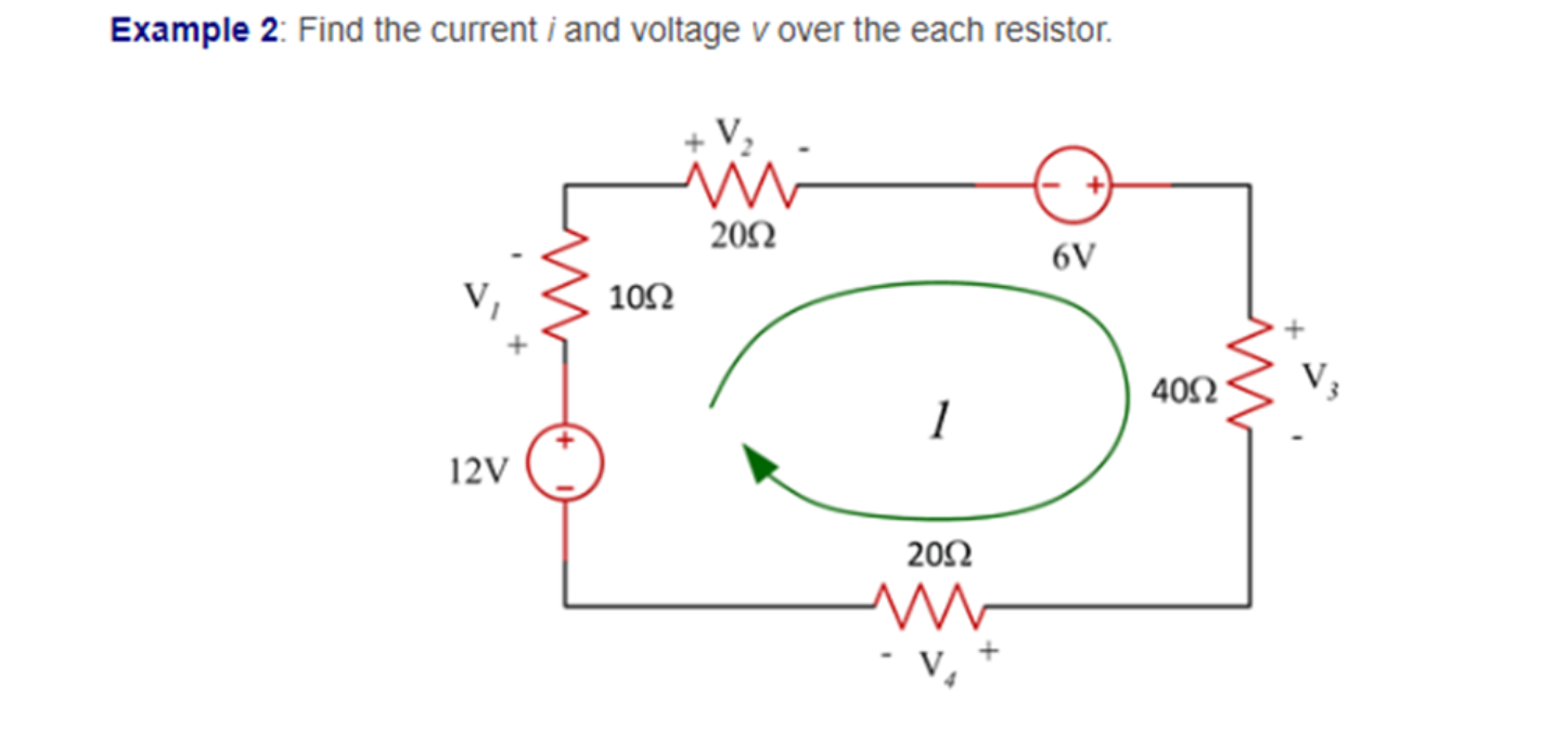 Solved Example 2: Find the current i and voltage v over the | Chegg.com