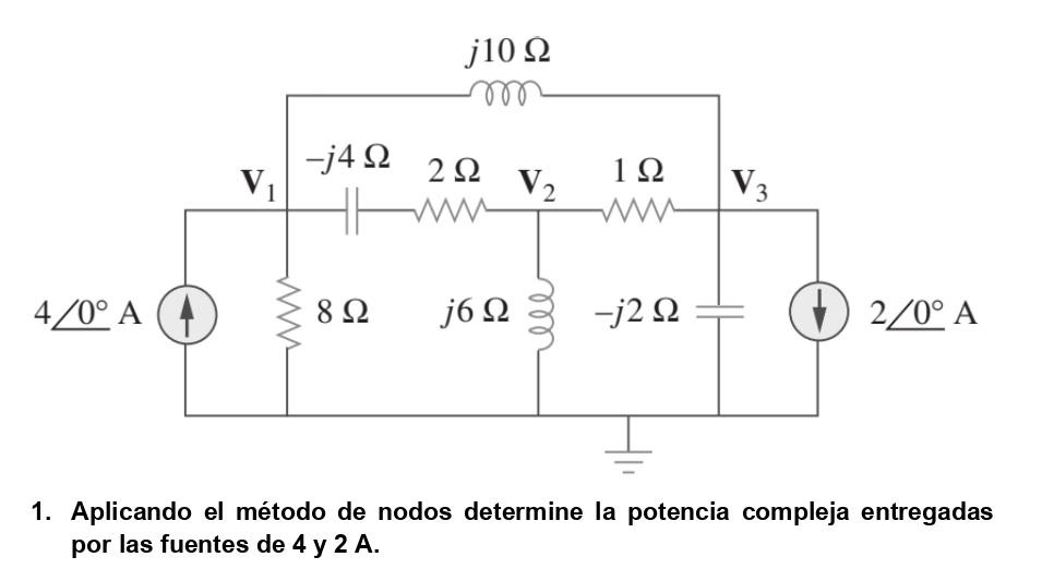 Solved 1. Aplicando el método de nodos determine la potencia | Chegg.com