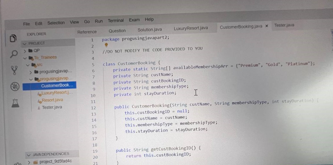 Solved Question 2: Object Oriented Programming: Marks] | Chegg.com