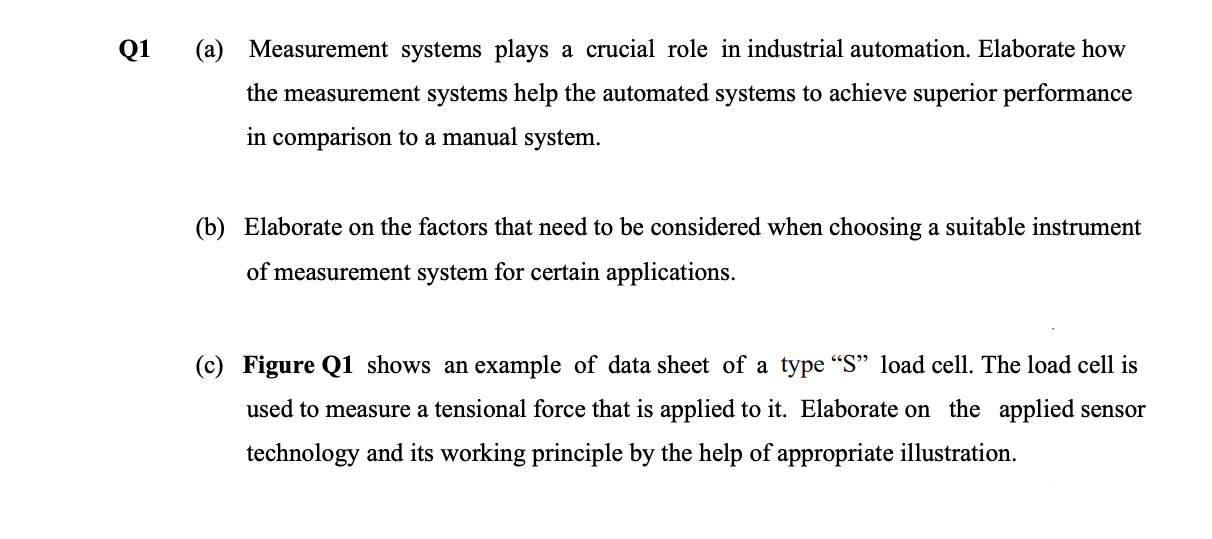 Solved Q1 (a) Measurement systems plays a crucial role in | Chegg.com