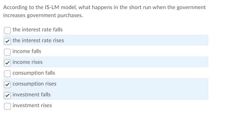 Solved According to the IS-LM model, what happens in the | Chegg.com