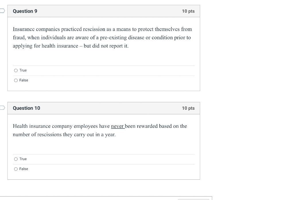 Solved Insurance companies practiced rescission as a means