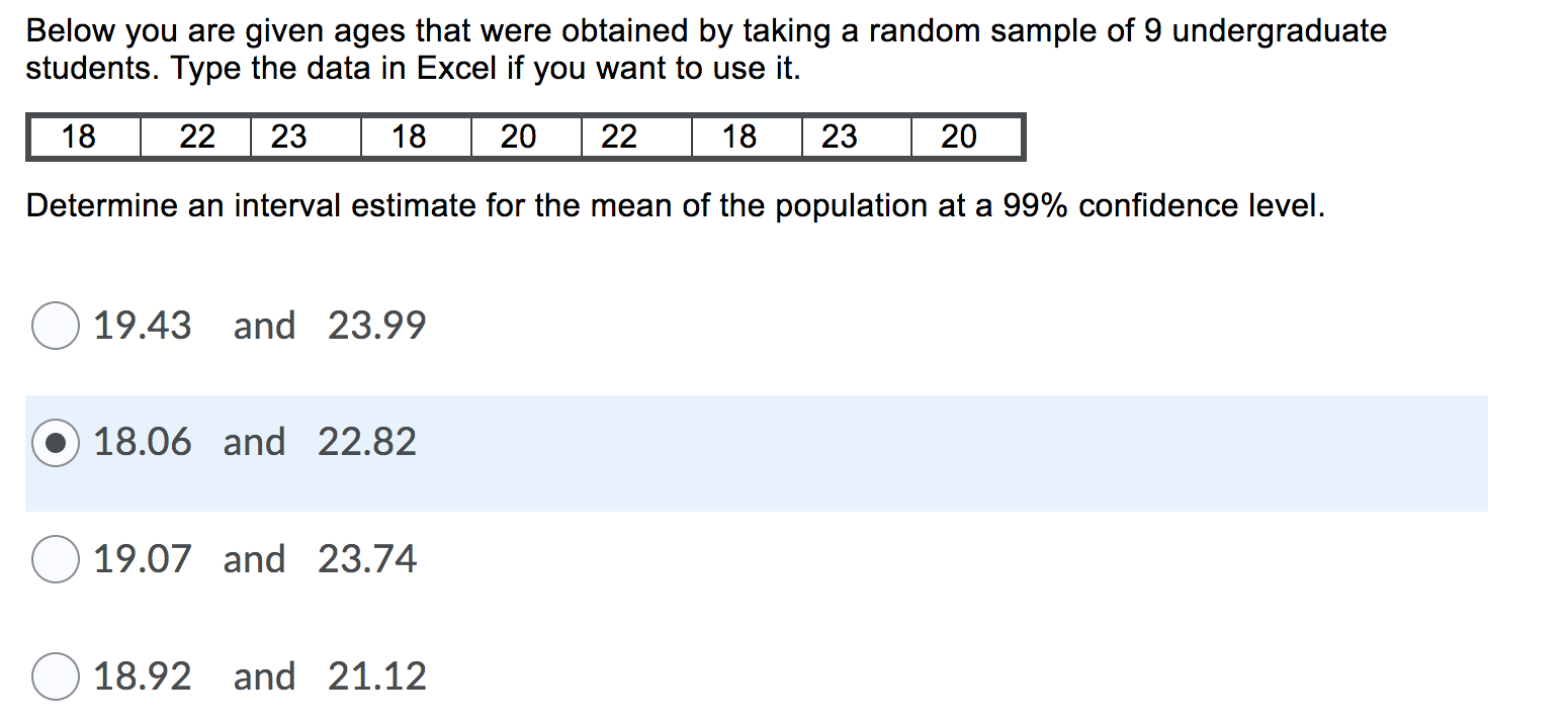 Solved Below you are given ages that were obtained by taking | Chegg.com