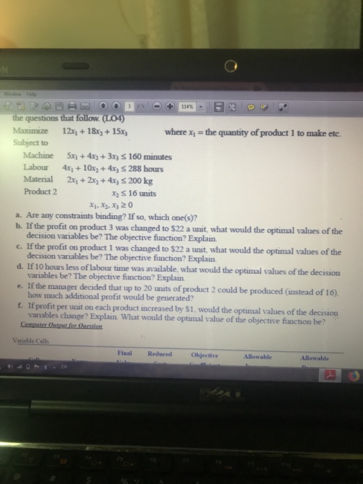Solved the questions that follow where x-the quantity of | Chegg.com