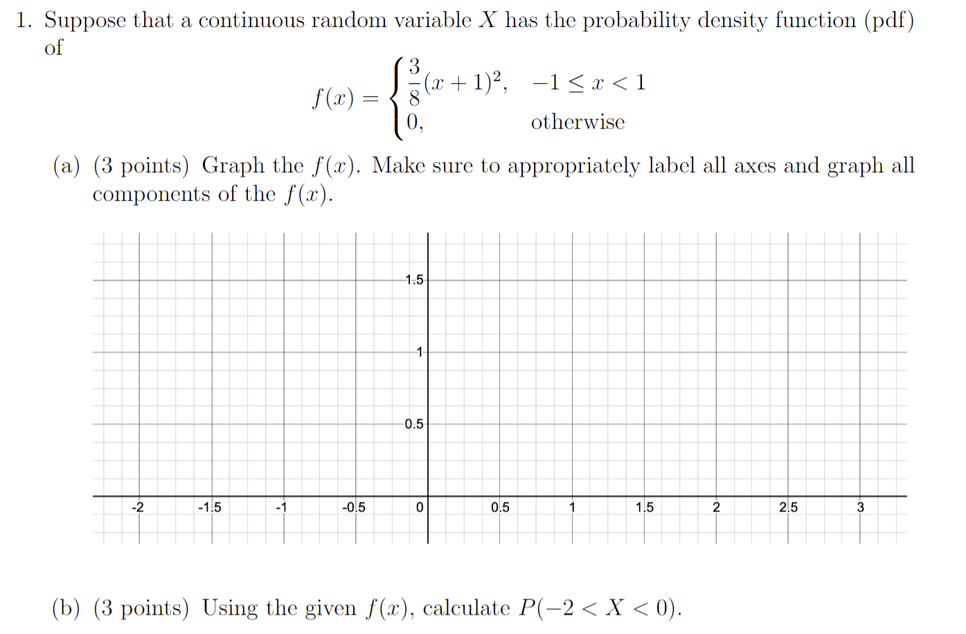 Solved 1. Suppose that a continuous random variable X has | Chegg.com