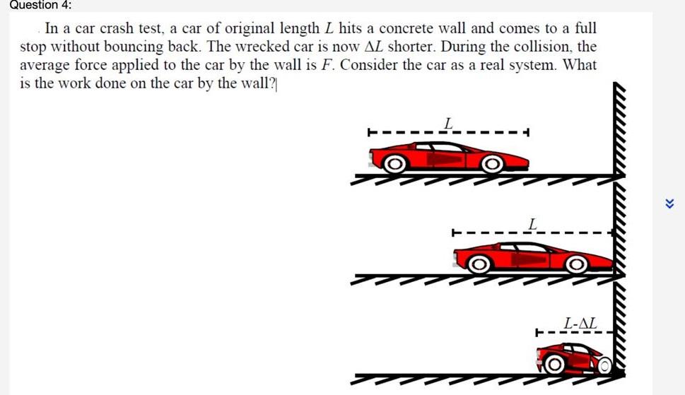 Solved Question 4 In a car crash test, a car of original