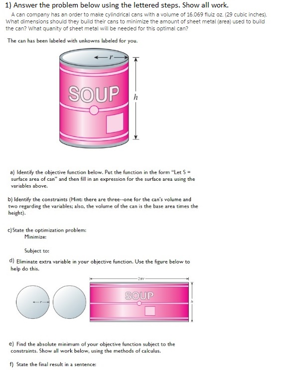 Solved 1) Answer the problem below using the lettered steps. | Chegg.com