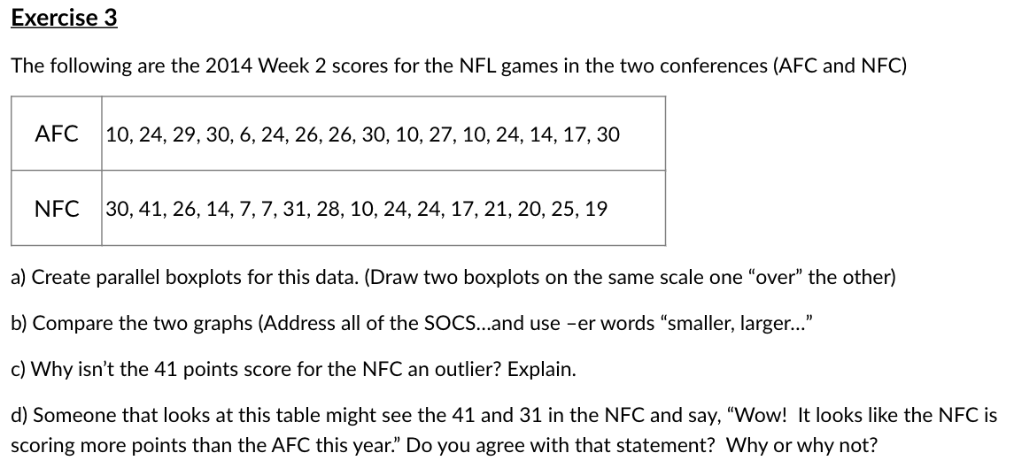 Comparing NFL Scores - Find the difference