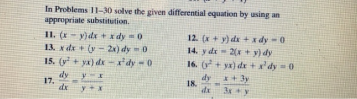 Solved In Problems 11-30 solve the given differential | Chegg.com