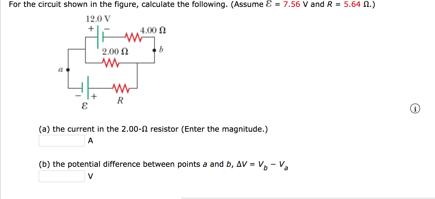 Solved For The Circuit Shown In The Figure, Calculate The | Chegg.com