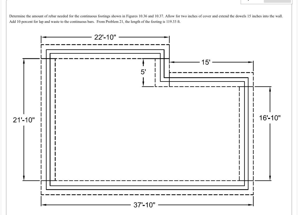 Determine the amount of rebar needed for the | Chegg.com