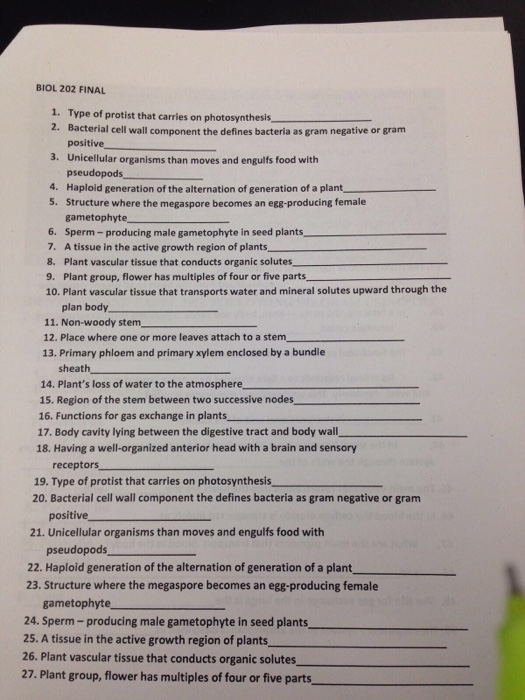 Solved Type of protist that carries on