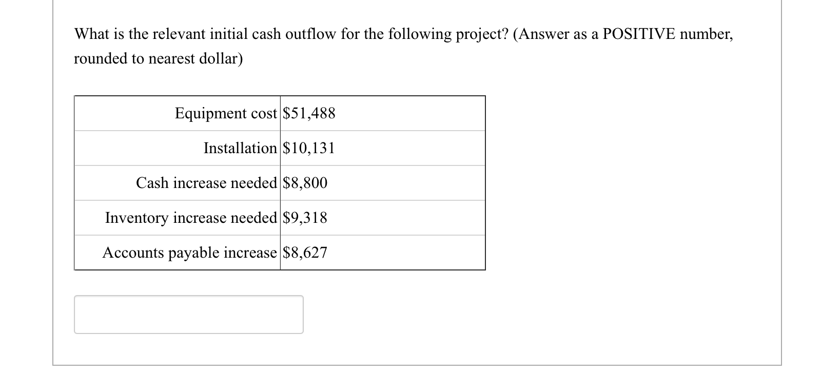 Solved What is the relevant initial cash outflow for the | Chegg.com