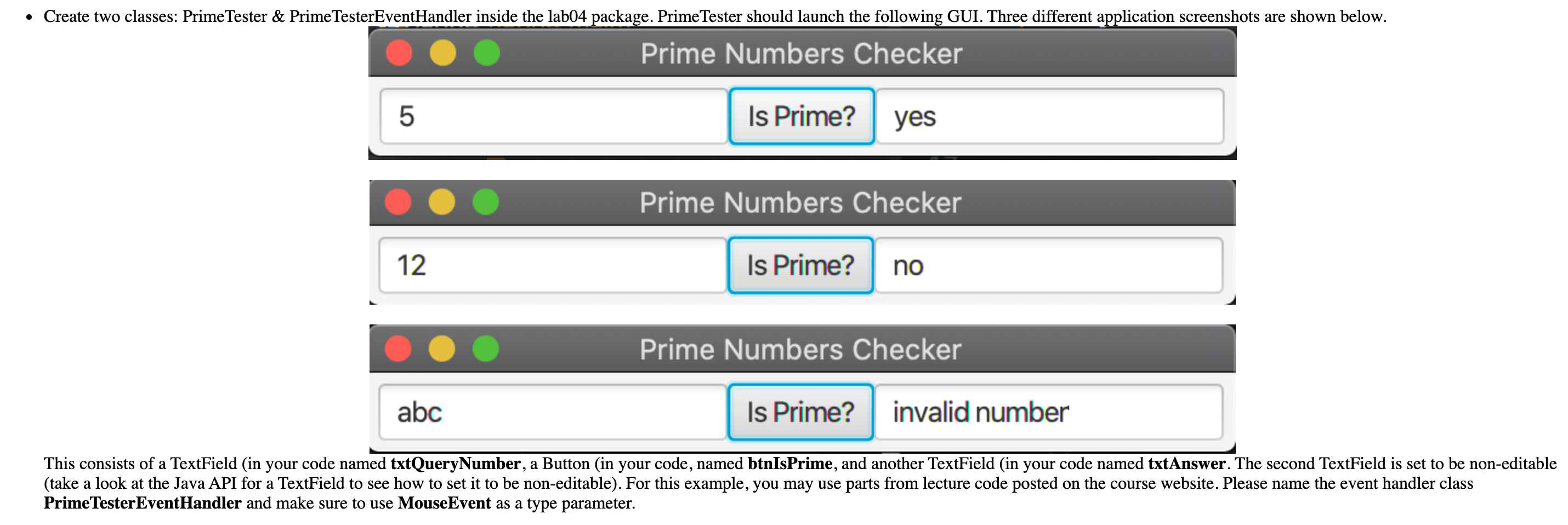 Solved • Create two classes: Prime Tester & | Chegg.com