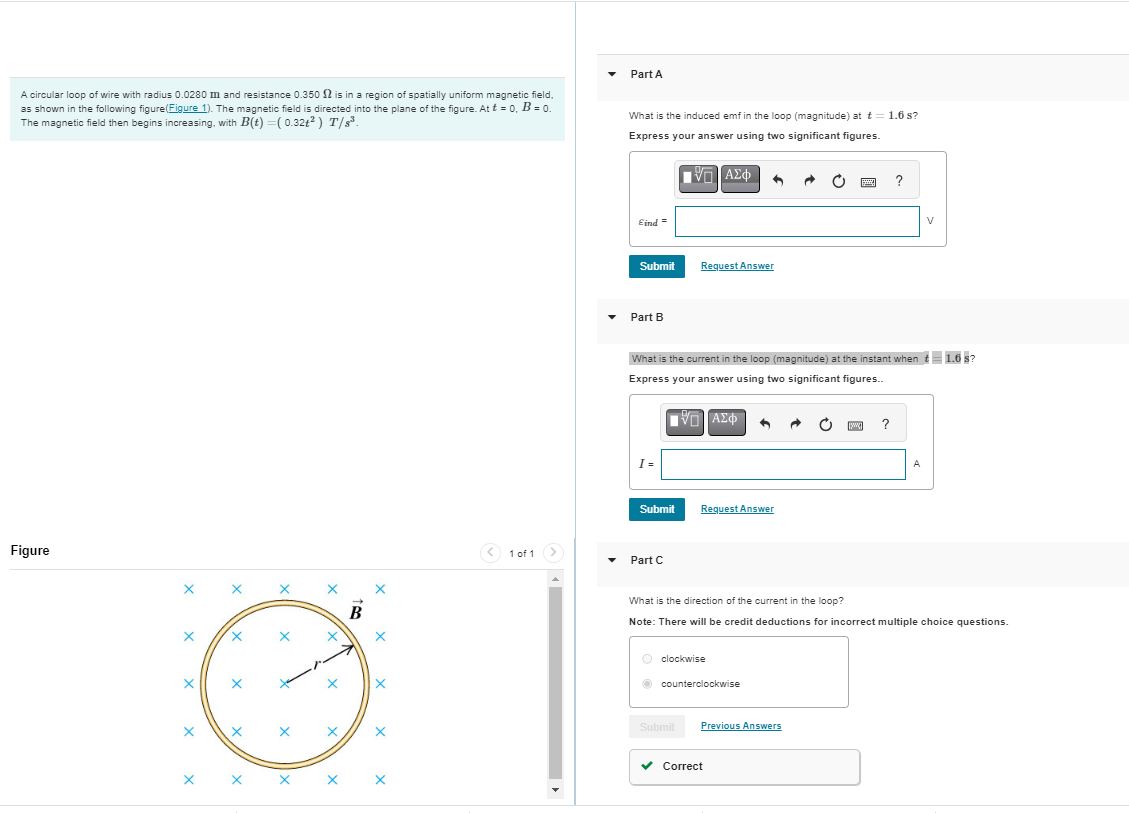 Solved A circular loop of wire with radius 0.0280 m and | Chegg.com