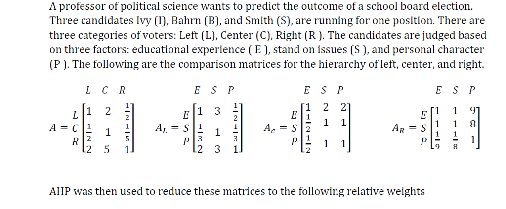 Solved A professor of political science wants to predict the | Chegg.com