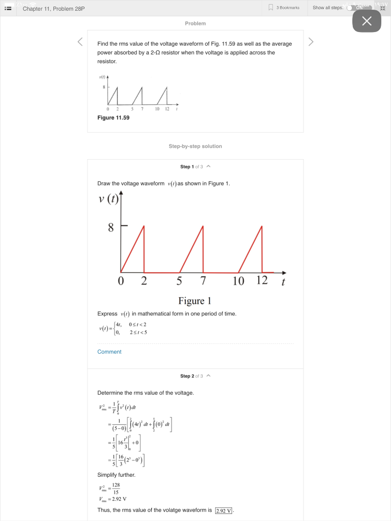 Solved - Chapter 11, Problem 28P 3 Bookmarks Show all steps: | Chegg.com
