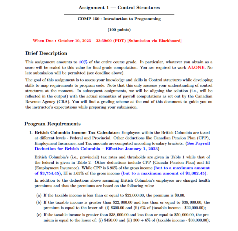 assignment in control structure