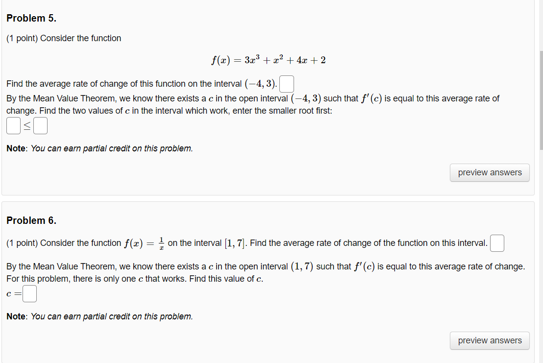 Solved Problem 5. (1 point) Consider the function f(x) = 3x3 | Chegg.com