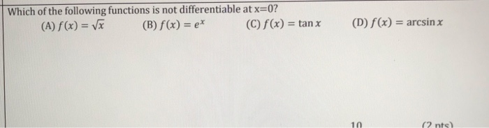 Solved Which of the following functions is not | Chegg.com
