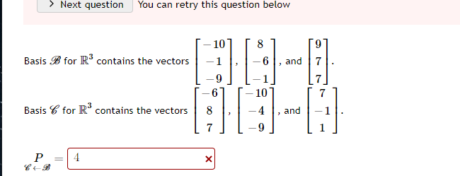 Solved Basis B for R3 contains the vectors | Chegg.com