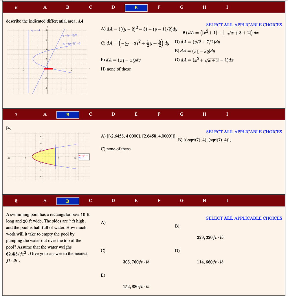 Solved 6 A B D E F G H I describe the indicated differential | Chegg.com