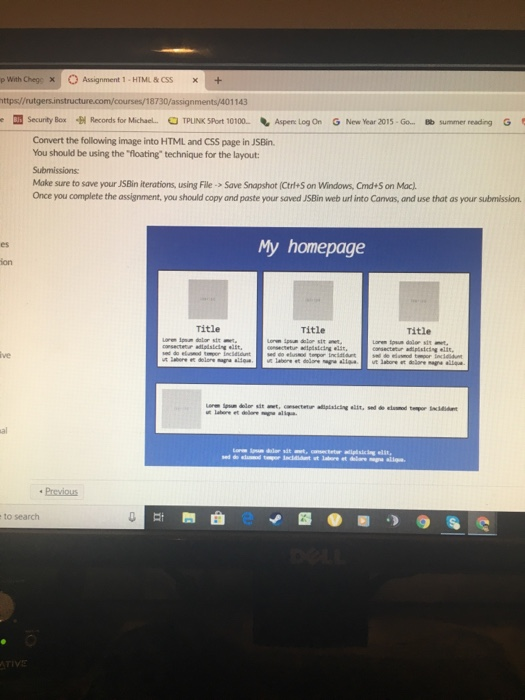 Solved p With Chege Assignment 1 -HTML& CSS+ ttps//rutge | Chegg.com