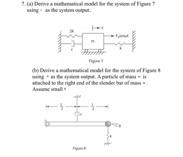 Solved 7. (a) Derive a mathematical model for the system of | Chegg.com