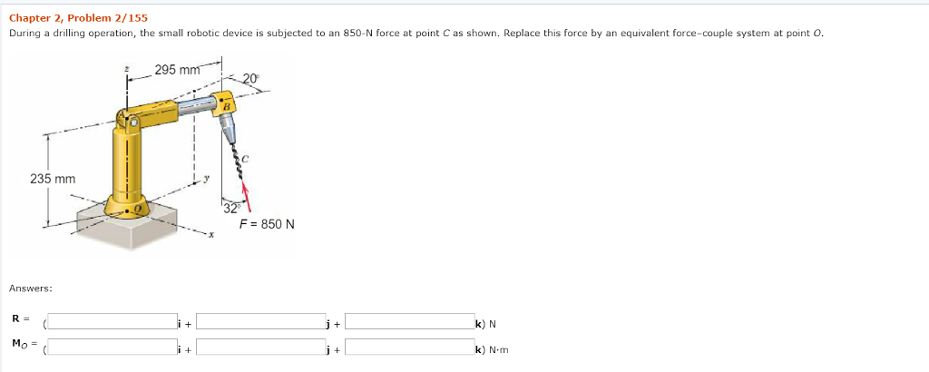 Solved Chapter 2, Problem 2/155 During a drilling operation, | Chegg.com