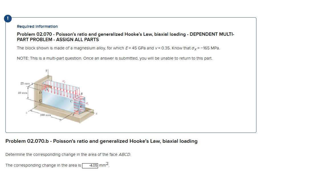 Solved Required Information Problem 02.070 Poisson's ratio