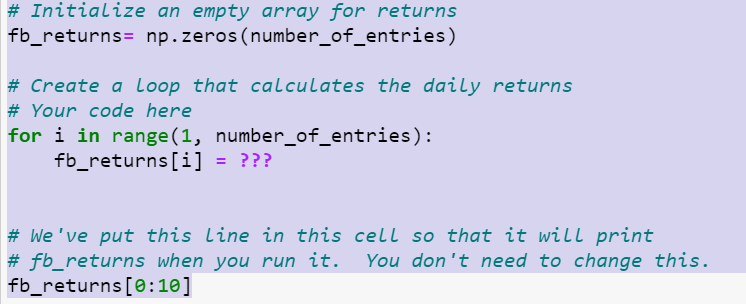 Numpy use for loop to find the sum of difference of 1 | Chegg.com