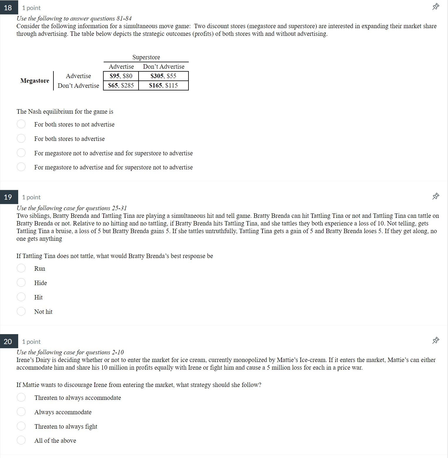 Solved 31 point Use the following to answer questions 81-84 | Chegg.com