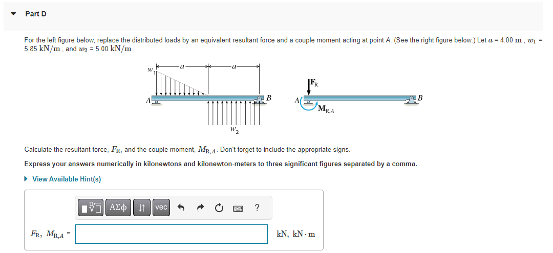Solved For the left figure below, replace the distributed | Chegg.com