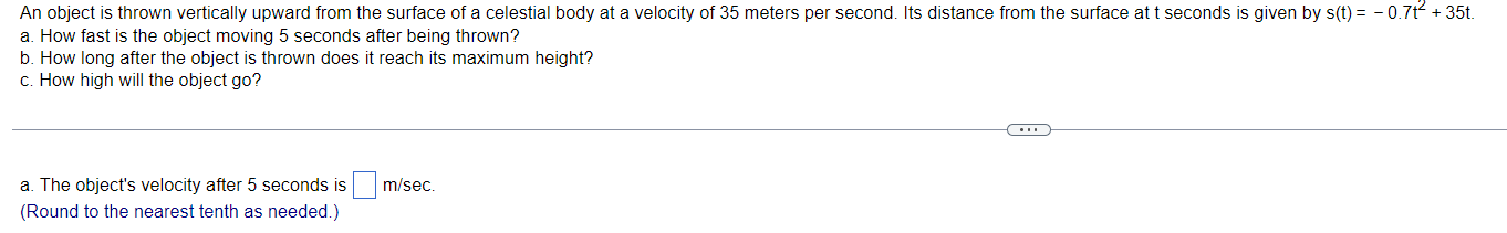 Solved An object is thrown vertically upward from the | Chegg.com