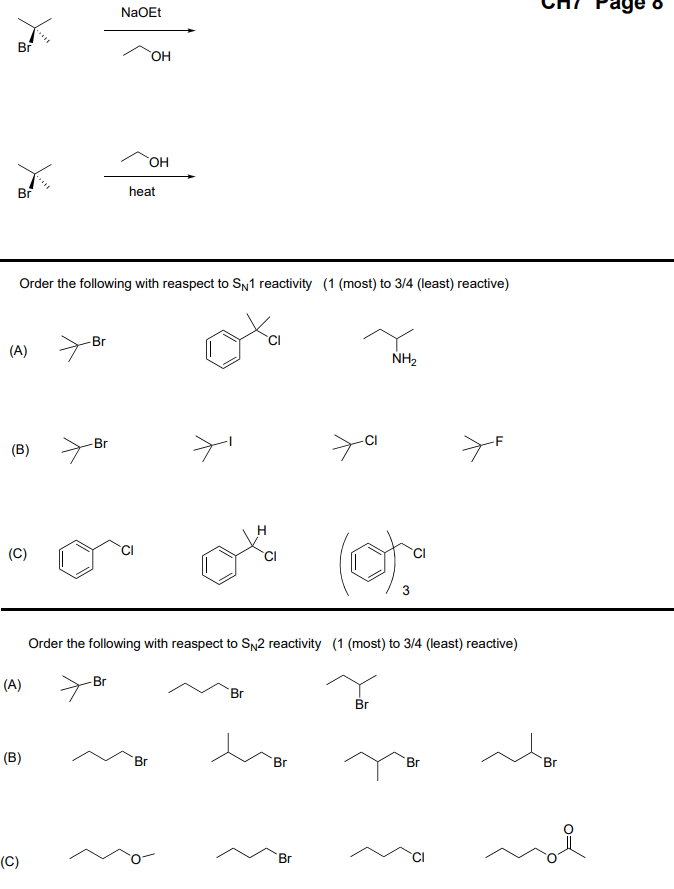 Solved NaOET Br OH OH Br heat Order the following with | Chegg.com
