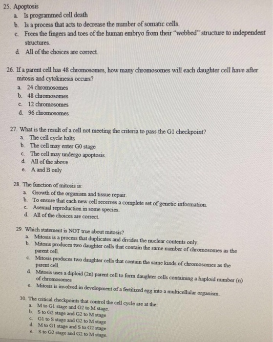 Solved 1. During which stages of the cell cycle is the | Chegg.com