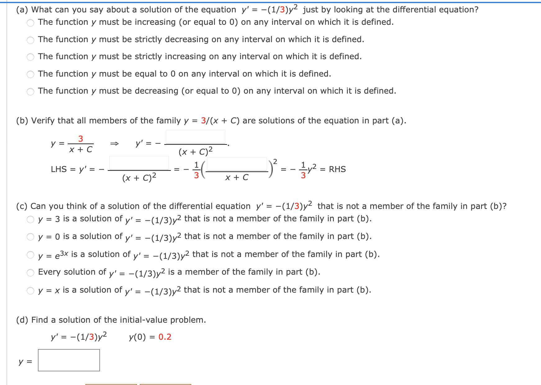 Solved (a) What Can You Say About A Solution Of The Equation | Chegg.com